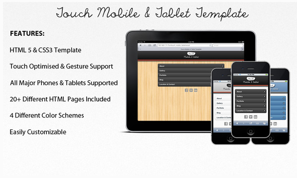 Touch Mobile & Tablet HTML5 Template