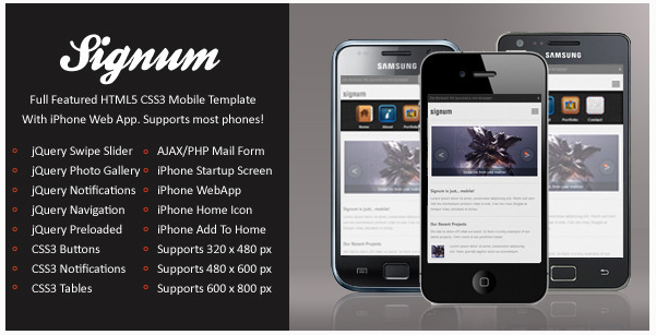 Signum Mobile | HTML5 & CSS3 And iWebApp