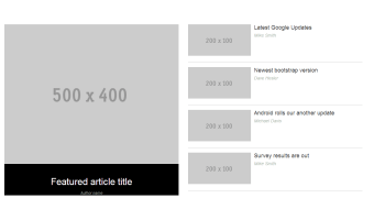 Bootstrap template, demonstrating a blog list.