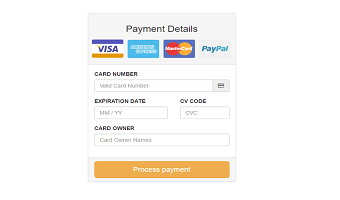 A responsive credit card payment template
