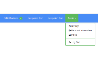 A template, demonstrating a customized navbar element