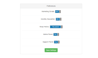 A template, demonstrating a jquery Switch component