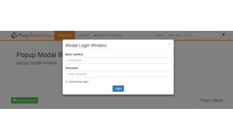 A template, demonstrating a popup modal window