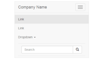 Bootstrap template, demonstrating sample navigation with search box
