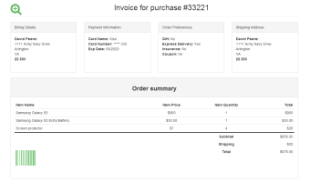 Bootstrap template, demonstrating a simple invoice.