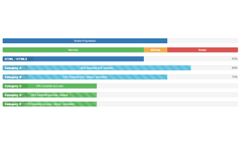 A template, demonstrating skills progress bars.