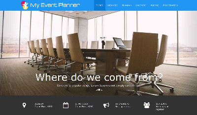 An event landing theme